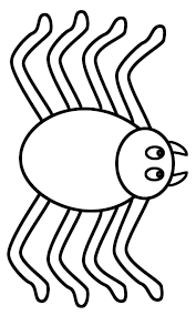 Dibujo para imprimir y colorear de una araña de Halloween