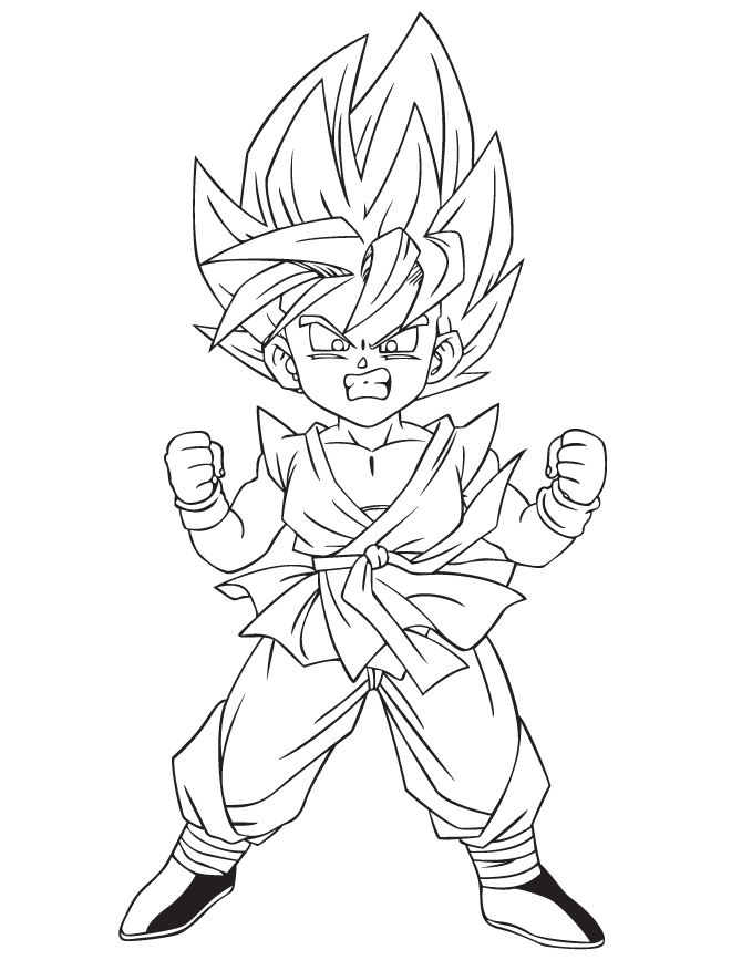 Goku para colorear ???? ¡Dibujos para imprimir y pintar!