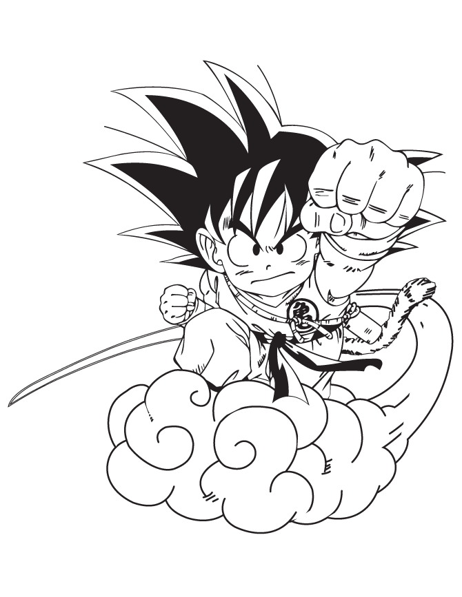 Goku para colorear 🥇 ¡DIBUJOS para imprimir y pintar!