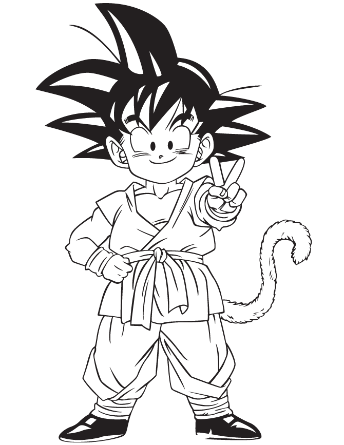 Goku para colorear ???? ¡Dibujos para imprimir y pintar!