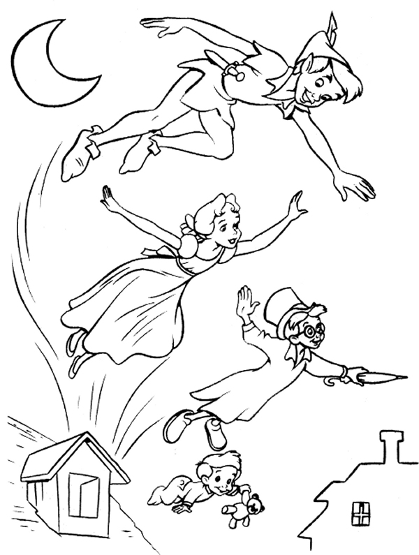 Peter Pan para colorear 🥇 ¡Dibujos para imprimir y pintar!