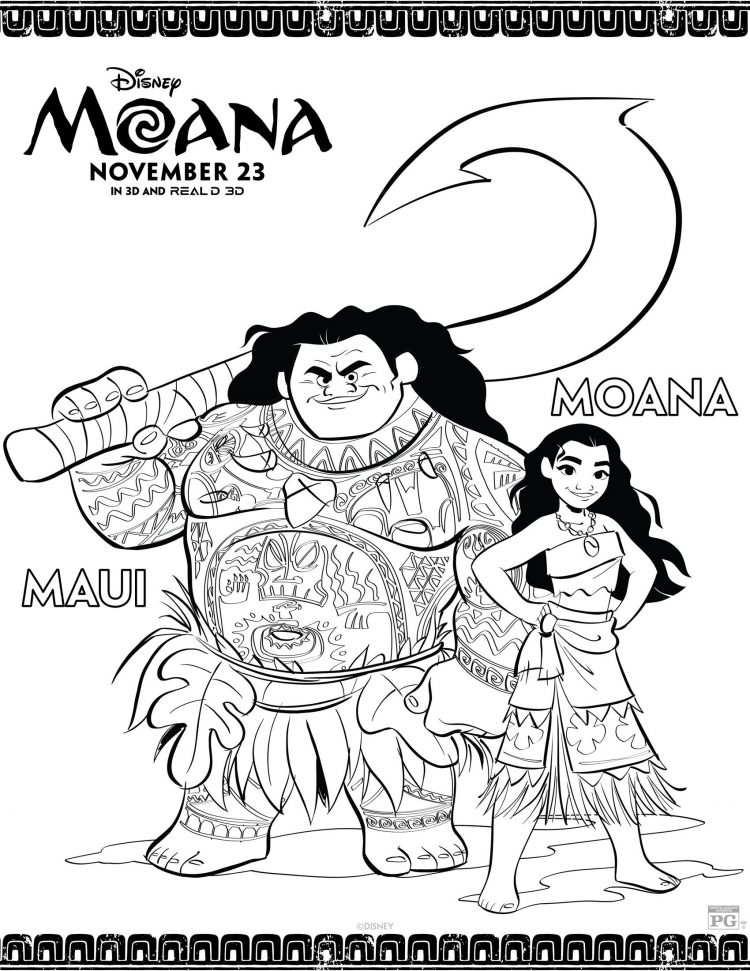 Dibujos para colorear e imprimir Moana