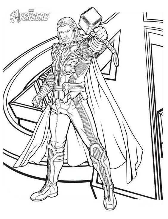 Dibujos para colorear e imprimir Thor