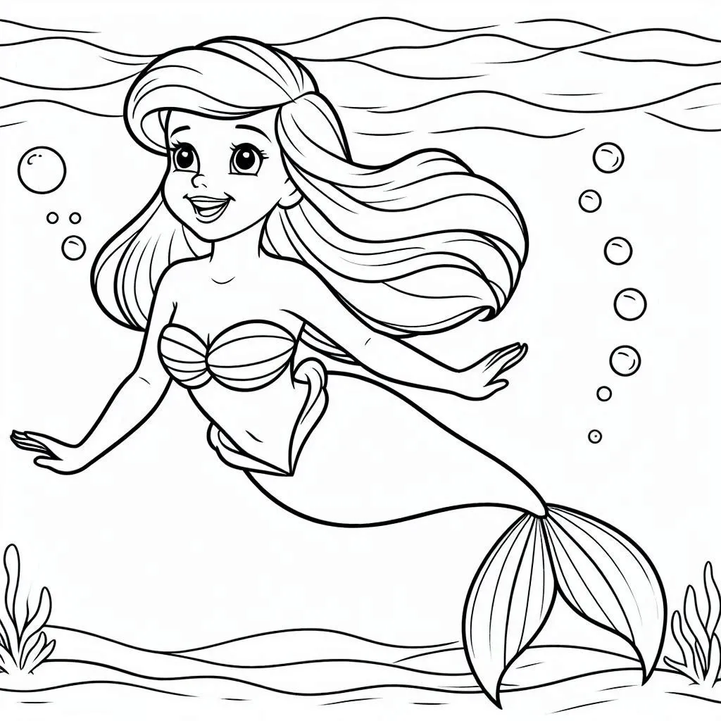 Dibujos para colorear e imprimir Ariel