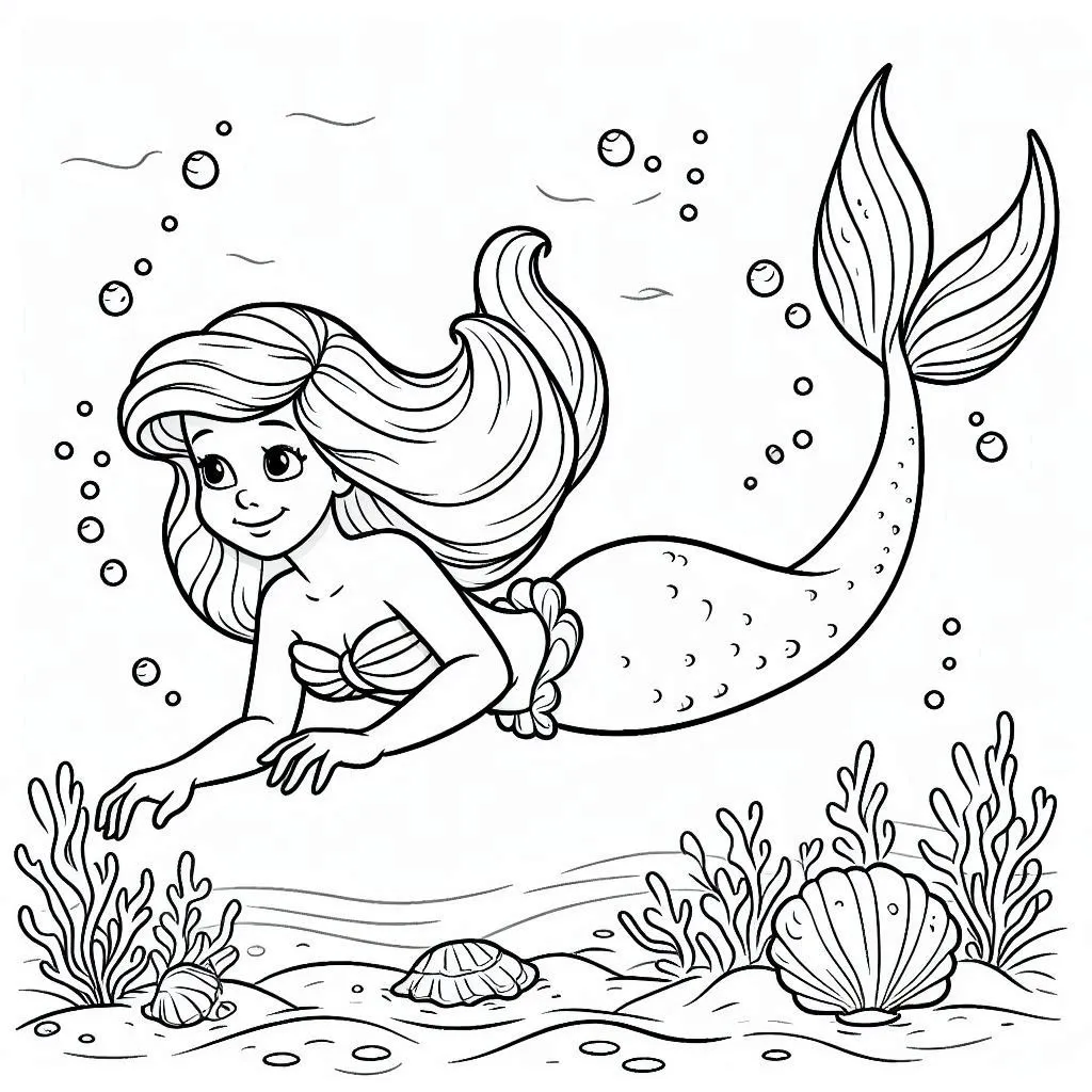 Dibujos para colorear e imprimir Ariel