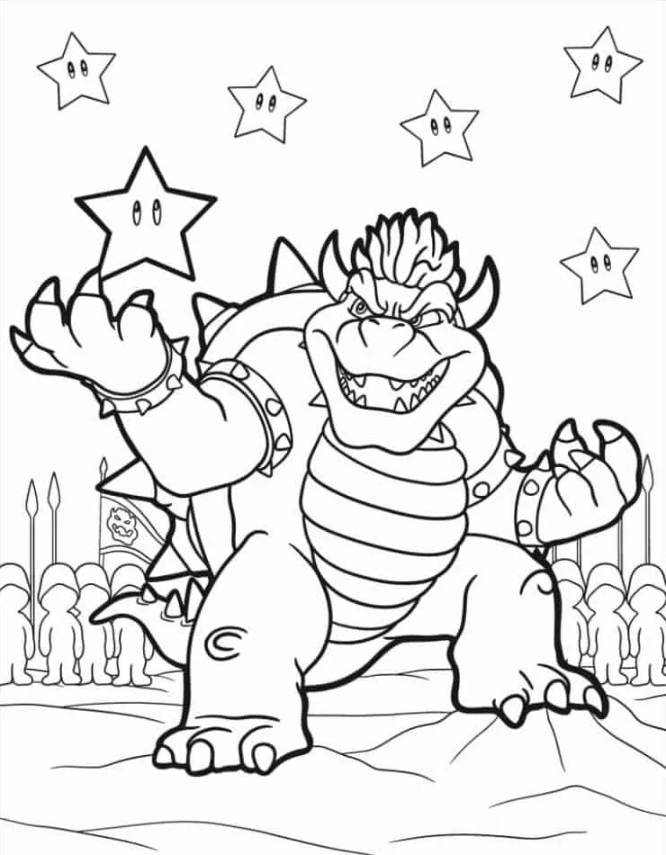 Dibujos para colorear e imprimir Bowser