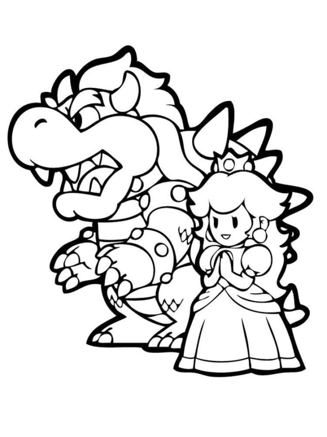 Dibujos para colorear e imprimir Bowser