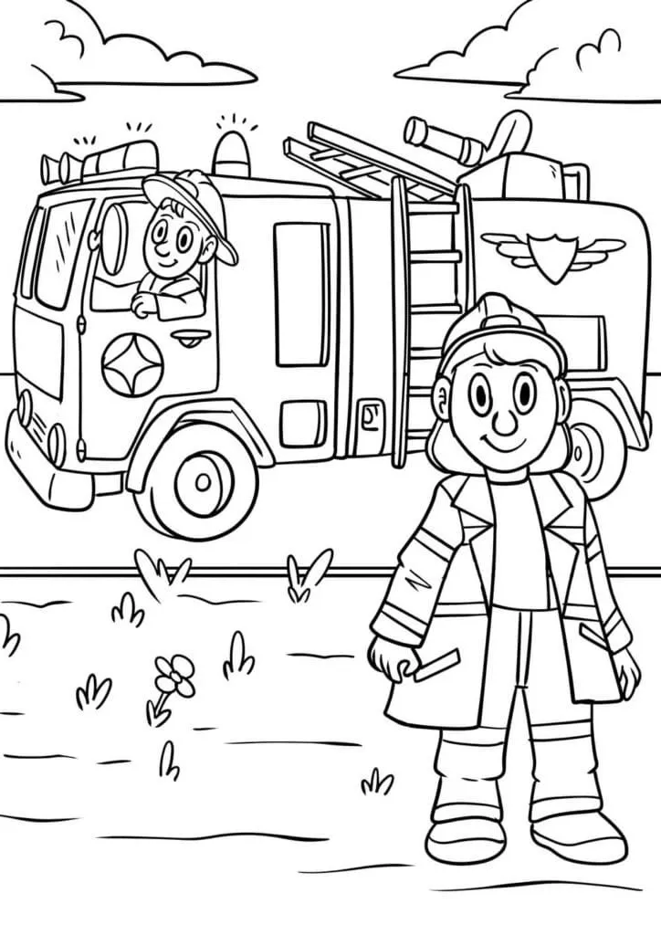 Dibujos para colorear e imprimir Camión De Bomberos