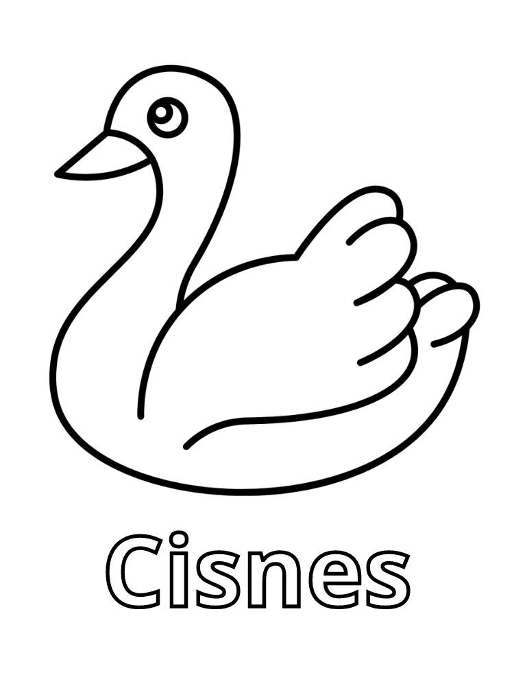 Dibujos para colorear e imprimir Cisnes