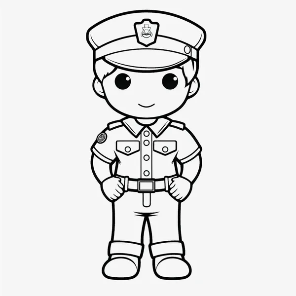 Dibujos para colorear e imprimir Policía